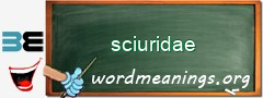 WordMeaning blackboard for sciuridae